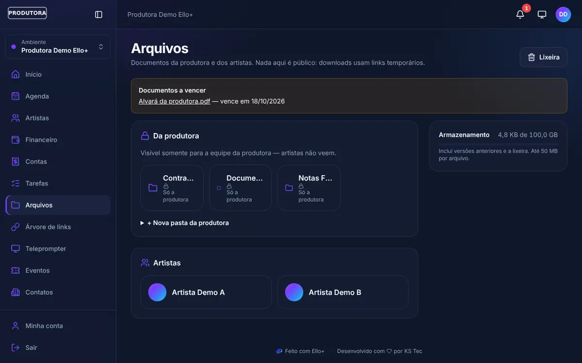 Arquivos e contratos